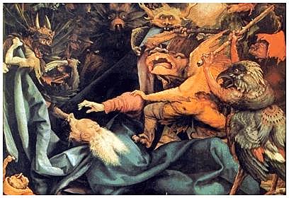 Bedrängnis des Einsiedlers Antonius durch die Dämonen - Matthias Grünewald